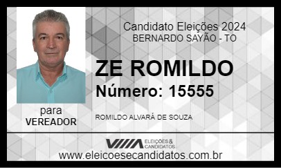 Candidato ZÉ ROMILDO 2024 - BERNARDO SAYÃO - Eleições