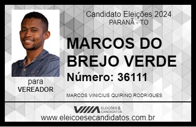 Candidato MARCOS DO BREJO VERDE 2024 - PARANÃ - Eleições