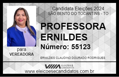 Candidato PROFESSORA ERNILDES 2024 - SÃO BENTO DO TOCANTINS - Eleições