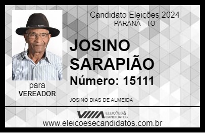 Candidato JOSINO SARAPIÃO 2024 - PARANÃ - Eleições