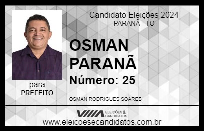 Candidato OSMAN PARANÃ 2024 - PARANÃ - Eleições