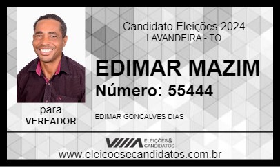 Candidato EDIMAR MAZIM 2024 - LAVANDEIRA - Eleições