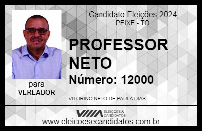 Candidato PROFESSOR NETO 2024 - PEIXE - Eleições