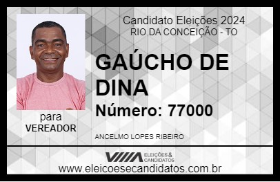 Candidato GAÚCHO DE DINA 2024 - RIO DA CONCEIÇÃO - Eleições