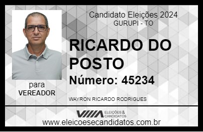 Candidato RICARDO DO POSTO 2024 - GURUPI - Eleições