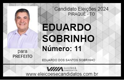 Candidato EDUARDO SOBRINHO 2024 - PIRAQUÊ - Eleições