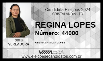 Candidato REGINA LOPES 2024 - CRISTALÂNDIA - Eleições