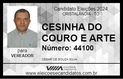 Candidato CESINHA DO COURO E ARTE 2024 - CRISTALÂNDIA - Eleições