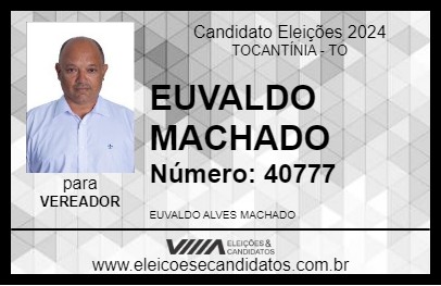 Candidato EUVALDO MACHADO 2024 - TOCANTÍNIA - Eleições