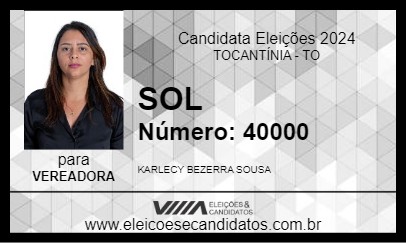 Candidato SOL 2024 - TOCANTÍNIA - Eleições