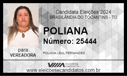 Candidato POLIANA 2024 - BRASILÂNDIA DO TOCANTINS - Eleições