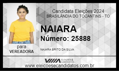 Candidato NAIARA 2024 - BRASILÂNDIA DO TOCANTINS - Eleições