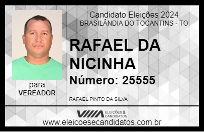 Candidato RAFAEL DA NICINHA 2024 - BRASILÂNDIA DO TOCANTINS - Eleições