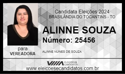 Candidato ALINNE SOUZA 2024 - BRASILÂNDIA DO TOCANTINS - Eleições