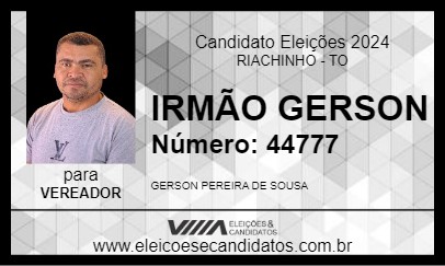 Candidato IRMÃO GERSON 2024 - RIACHINHO - Eleições