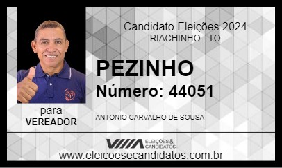 Candidato PEZINHO 2024 - RIACHINHO - Eleições