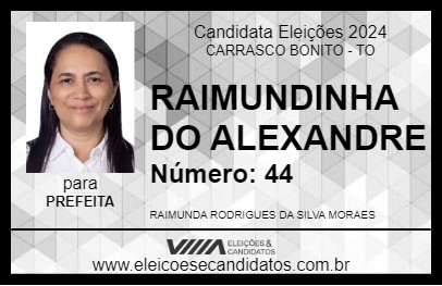 Candidato RAIMUNDINHA DO ALEXANDRE 2024 - CARRASCO BONITO - Eleições