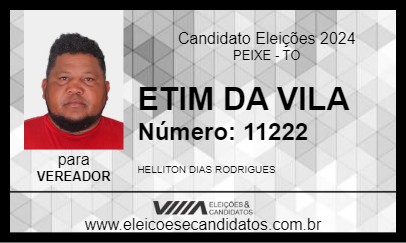 Candidato ETIM DA VILA 2024 - PEIXE - Eleições