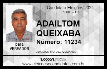 Candidato ADAILTOM QUEIXABA 2024 - PEIXE - Eleições