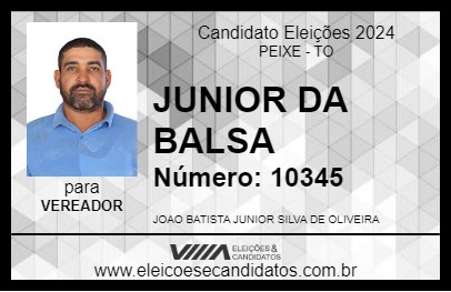 Candidato JUNIOR DA BALSA 2024 - PEIXE - Eleições