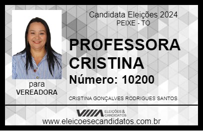 Candidato PROFESSORA CRISTINA 2024 - PEIXE - Eleições