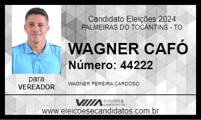 Candidato WAGNER CAFÓ 2024 - PALMEIRAS DO TOCANTINS - Eleições