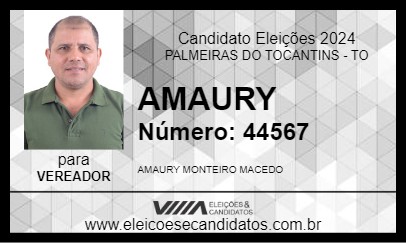 Candidato AMAURY 2024 - PALMEIRAS DO TOCANTINS - Eleições