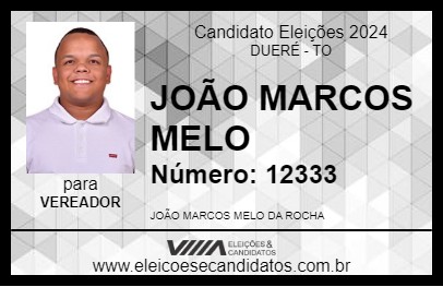 Candidato JOÃO MARCOS MELO 2024 - DUERÉ - Eleições