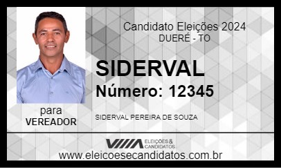 Candidato SIDERVAL 2024 - DUERÉ - Eleições