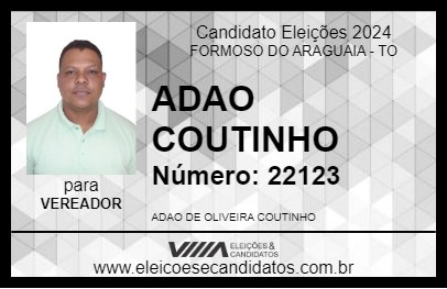 Candidato ADAO COUTINHO 2024 - FORMOSO DO ARAGUAIA - Eleições