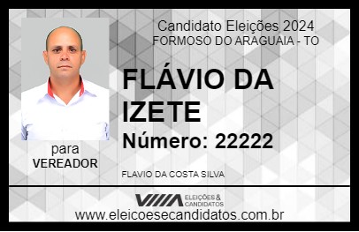 Candidato FLÁVIO DA IZETE 2024 - FORMOSO DO ARAGUAIA - Eleições