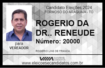 Candidato ROGERIO DA DR.. RENEUDE 2024 - FORMOSO DO ARAGUAIA - Eleições