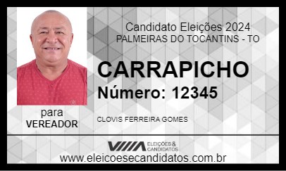 Candidato CARRAPICHO 2024 - PALMEIRAS DO TOCANTINS - Eleições