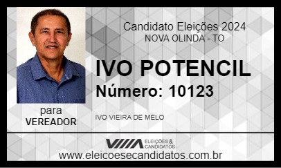 Candidato IVO POTENCIL 2024 - NOVA OLINDA - Eleições