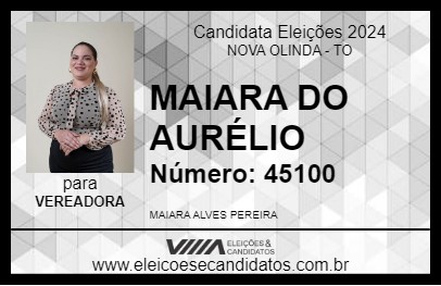 Candidato MAIARA DO AURÉLIO 2024 - NOVA OLINDA - Eleições