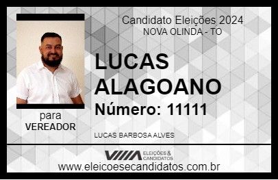 Candidato LUCAS ALAGOANO 2024 - NOVA OLINDA - Eleições