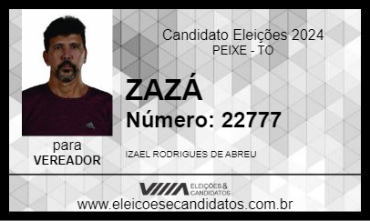 Candidato ZAZÁ 2024 - PEIXE - Eleições