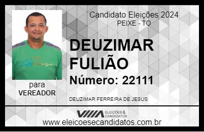 Candidato DEUZIMAR FULIÃO 2024 - PEIXE - Eleições