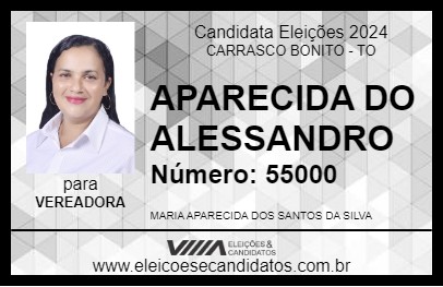 Candidato APARECIDA DO ALESSANDRO 2024 - CARRASCO BONITO - Eleições