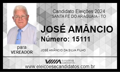 Candidato JOSÉ AMÂNCIO 2024 - SANTA FÉ DO ARAGUAIA - Eleições