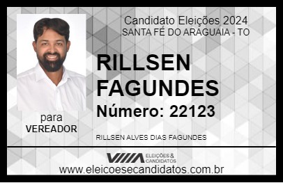 Candidato RILLSEN FAGUNDES 2024 - SANTA FÉ DO ARAGUAIA - Eleições