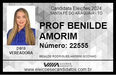 Candidato PROF BENILDE AMORIM 2024 - SANTA FÉ DO ARAGUAIA - Eleições