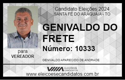 Candidato GENIVALDO DO FRETE 2024 - SANTA FÉ DO ARAGUAIA - Eleições