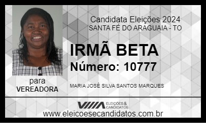 Candidato IRMÃ BETA 2024 - SANTA FÉ DO ARAGUAIA - Eleições