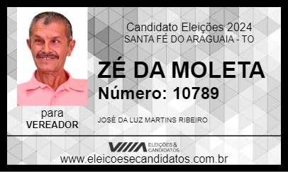 Candidato ZÉ DA MOLETA 2024 - SANTA FÉ DO ARAGUAIA - Eleições