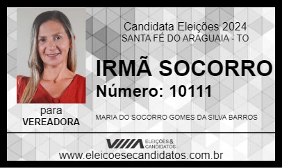 Candidato IRMÃ SOCORRO 2024 - SANTA FÉ DO ARAGUAIA - Eleições