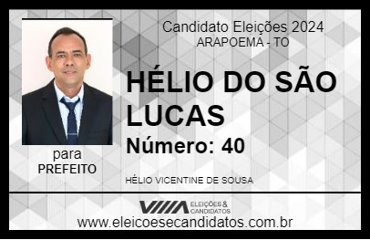 Candidato HÉLIO DO SÃO LUCAS 2024 - ARAPOEMA - Eleições