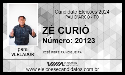 Candidato ZÉ CURIÓ 2024 - PAU D\ARCO - Eleições