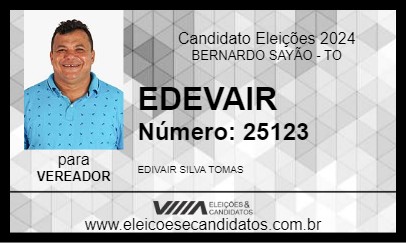 Candidato EDIVAIR DA AMBULÂNCIA 2024 - BERNARDO SAYÃO - Eleições