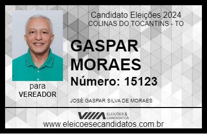 Candidato GASPAR MORAES 2024 - COLINAS DO TOCANTINS - Eleições